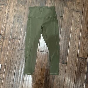 Olive Green High-Waisted Leggings